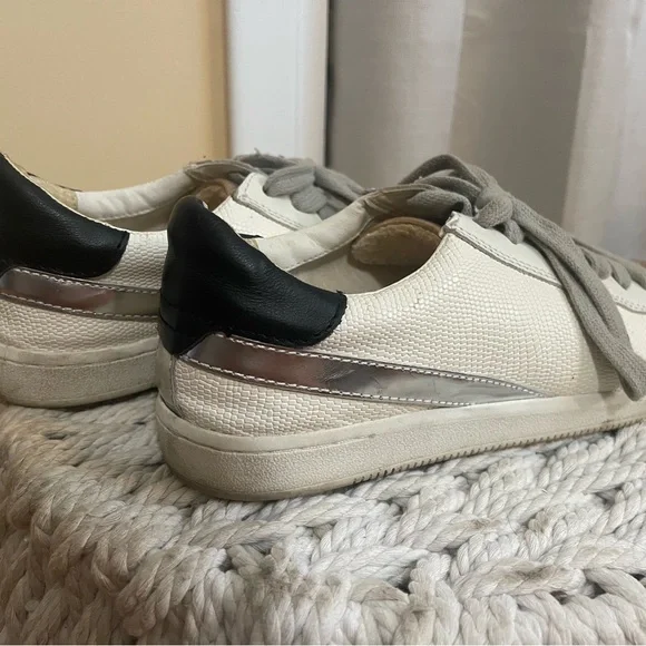 Women's White and Gold Sneakers - Picture 4 of 5